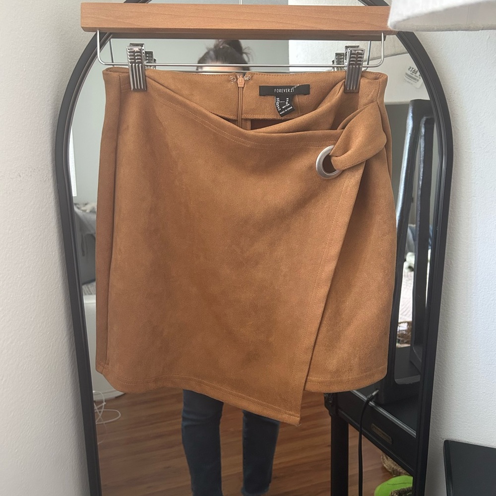 Forever 21 Camel Mini Wrap Skirt